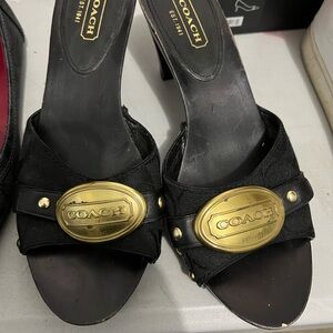 Coach wood heels